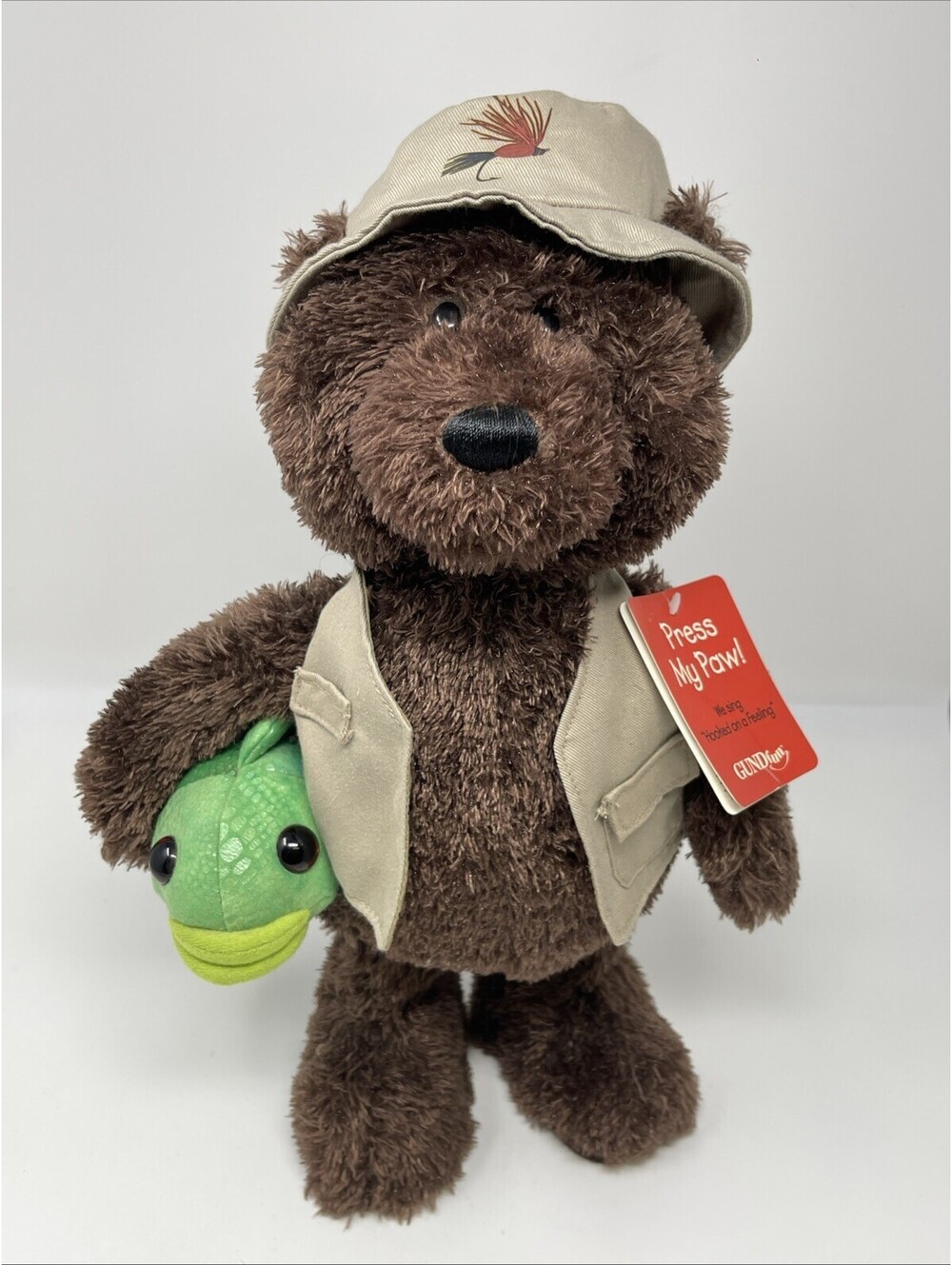 Gund Plush Animated Singing Dancing Boris Fishing Bear Hooked On A Feeling